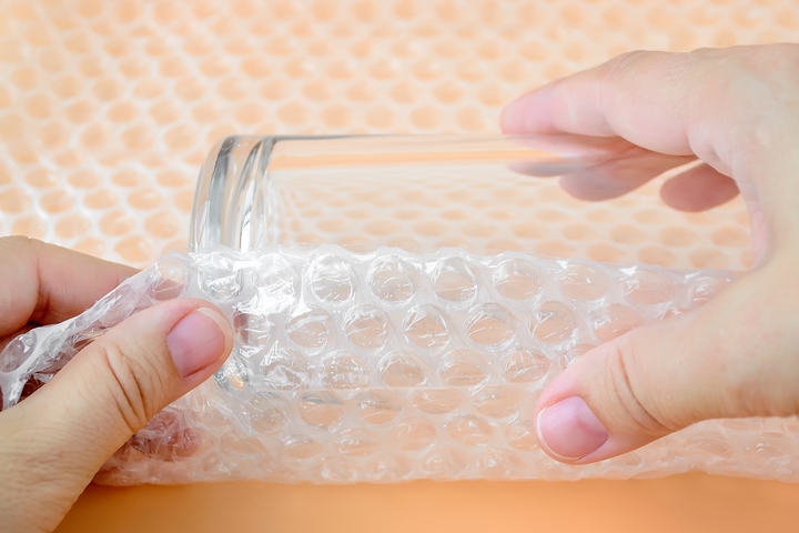 Pack the glasses with bubble wrap